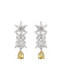 White Rhodium Yellow Topaz Zircon Studded Statement Jewellery Set