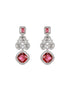 Silver Plated Red CZ Studded Statement Necklace Jewellery Set