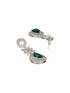 Silver Plated Green CZ & Pearl Studded Necklace Jewellery Set