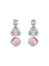 White Rhodium Pink Zircon Studded DeSigner Necklace jewellery Set