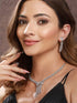 White Rhodium Cubic Zircon Studded Luxe Necklace Jewellery Set