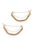 Gold Plated 3 Layered Pearls Matil Champaswaralu Temple Ear Chain Earrings