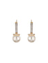 Gold Toned Pearl Minimal Officewear Drop Earrings