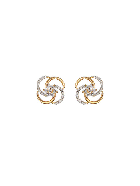Gold Plated CZ Minimal Office Wear Studds Earring