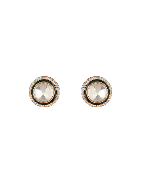 Gold Plated Original Kundan Studded Minimal Officewear Studds Earring