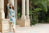 Women Blue Floral Printed Pintucks Kurta