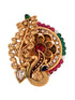 GoldPlated Green Kempo Peacock Motif Adjustable Finger Ring