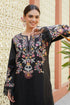 Kashmiri Aari Work Cotton Long Kurta – Black