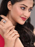 White Rhodium plated AD Studded Solitaire Victorian Finger Ring