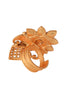 GoldPlated Red AD Studded Floral Adjustable Finger Ring