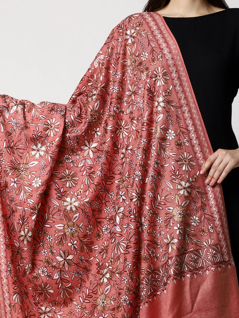 Women's Aari Embroidery Wool Shawl