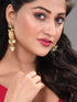 Gold Plated Kundan Studded & Pearl Beaded floral Earrings
