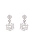 Silver Plated Zircon Studded Quirky Luxe Dropdown Earrings