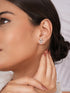 925 Sterling Silver AD Studded Rhodium Plated Leafy Studds Earrings