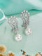 Silver Toned Pearl Beaded Minimal Studs Bali Earrings