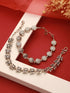 Silver Oxidised Toned Combo Floral & Butterfly Motif Minimal Dailywear Stackable Bracelet