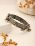Silver Oxidised Tribal Boho Statement Ghungroo Kada Bangle Bracelet
