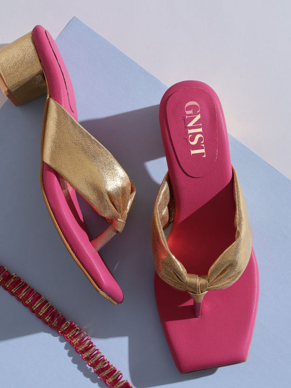 GNIST PinkGold Solid Block Heels