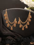 Gold Plated Double Layered Pearls Matil Jhumka Design Champaswaralu Temple Ear Chain Earrings