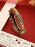Silver Dual Toned Oxidised Filigree Minimal Stacks Bangle Kada Bracelet
