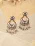 Oxidised Silver Lookalike Pearl Beaded Tribal Lightweight Chandbali Earrings