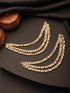 Gold Plated Temple Pearl Beaded Multilayered Matil Earchain