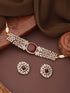 Gold Toned Ruby Red Mossanite Kundan Statement Choker Jewellery Set