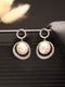 Silver Plated Quirky Pearl Drop Minimal Orbital Earrings