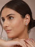 925 Sterling Silver Cubic Zirconia Leaf Studds Earrings