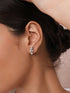 925 Sterling Silver Cubic Zirconia Leaf Studds Earrings