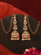 Gold Plated Zircon AD Studded Floral Bridal Matil Earchain Earrings