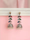 Oxidised Silver Toned Multicolored Handcrafted Leaf Design Dangler Minimal Jhumka Earrings