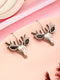 Oxidised Silver Toned Handcrafted Swamp Deer Shaped Studds Earrings