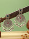 Oxidised Silver Toned Intricate Handcrafted Pearl Beaded Dangler Trendy Chandbali earrings