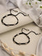 Set of 2 Silver Oxidised Stone Studded Flower Design Minimal Dailywear Anklet Payal