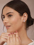925 Sterling Silver Cubic Zirconia Oval Marquis Studds Earrings
