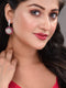 Rose Gold Plated Red AD Studded Solar Drop Earrings