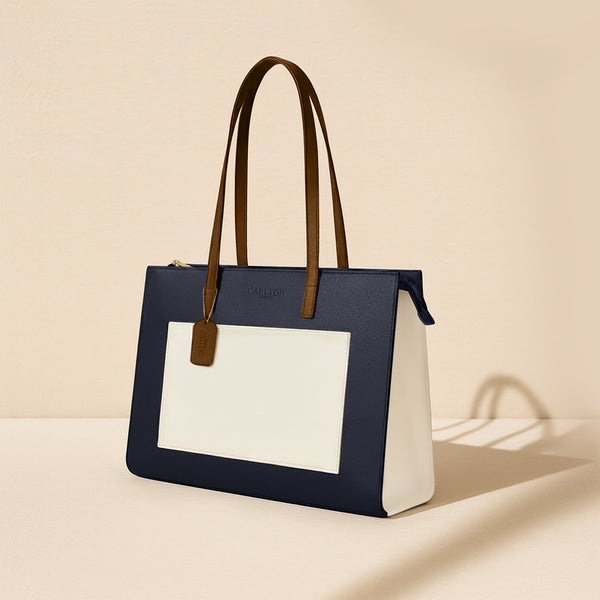 Carlton London Selene Structured Blue Tote Bag CLHB 12