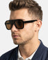 Men Black Toned Brown UV Protected Lens Vintage Sunglasses