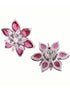 White Rhodium Ruby AD studded handcrafted Ear Ring