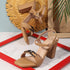 Women's Buckle Detail Square Toe Ankle Strap Block Heel Sandals