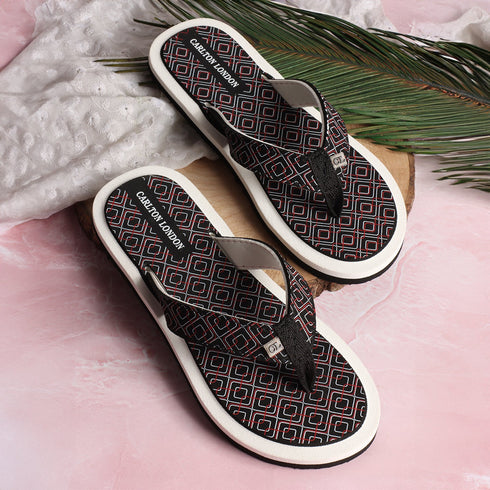 Women's Daily Wear Printed Thong Flip Flops