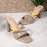 Women's Knotted Strap Square Toe Block Heel Sandal