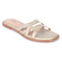 Women's Flat Slide Sandal with Criss-Cross Straps & Buckles