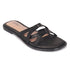 Women's Flat Slide Sandal with Criss-Cross Straps & Buckles