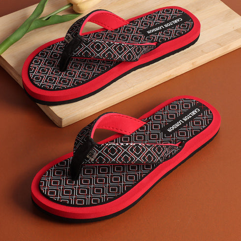 Women's Daily Wear Printed Thong Flip Flops
