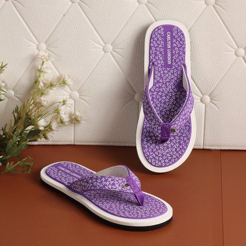 Women's Daily Wear Printed Thong Flip Flops