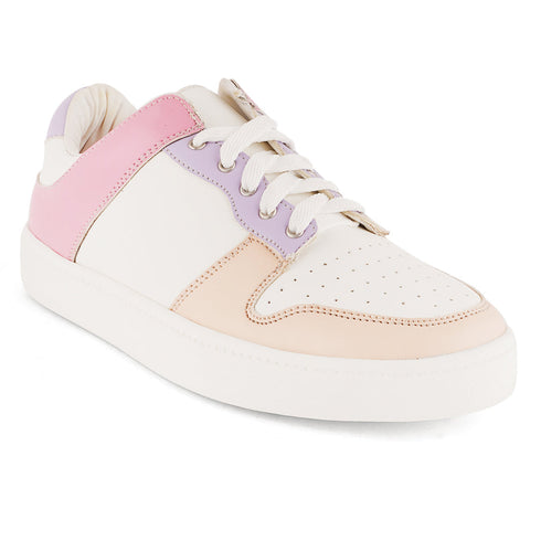 Women's Colorblock Lace-Up Casual Sneakers