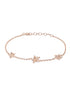 18kt Rose Gold Plated Floral Charm Bracelet