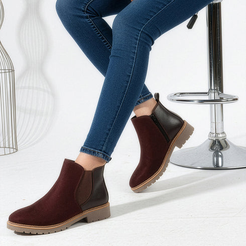 Women's Solid Suede Slip-On Chelsea Boots